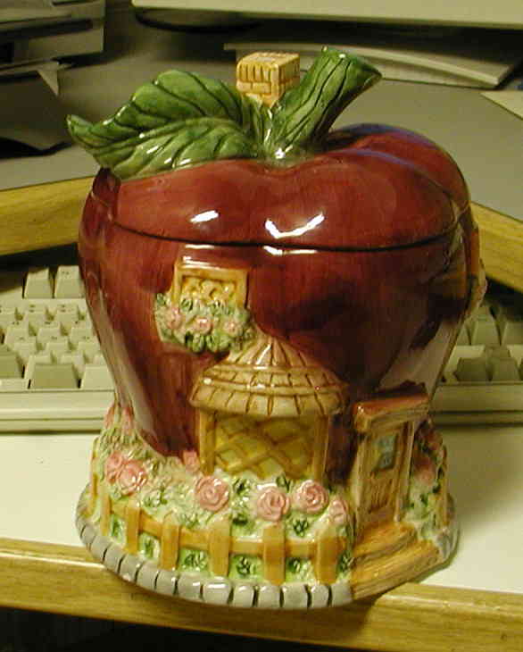 Vintage Micewell Apple House Cookie Jar 